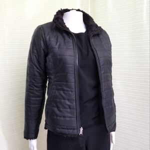 ME JANE Teddy Puffer Reversible Jacket Black Women's S